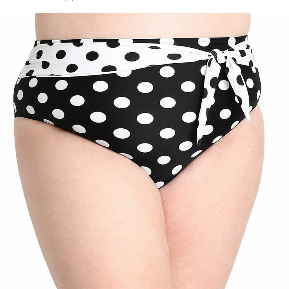 High waisted tummy slimmer polkadots bikini bottoms